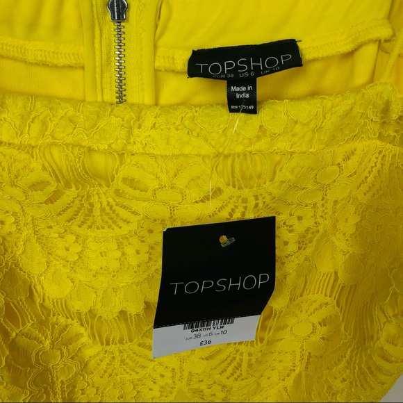 Topshop Yellow Lace Dress - Picture 6 of 9